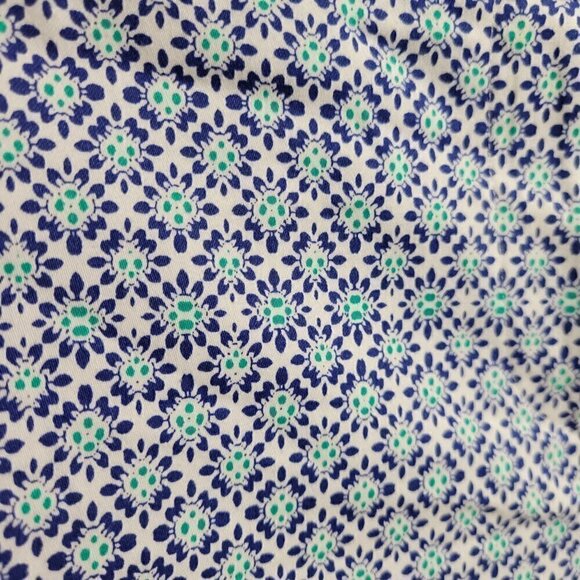 Jones & Co White with Navy Blue & Green Pattern Women's Casual Pants, Size 4 - Picture 2 of 6